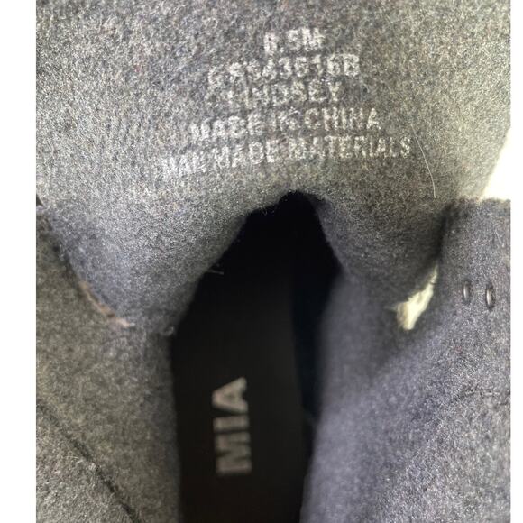 MIA Women's Lindsey Gray Knit Cuffed Ankle Boot Chunky Hiking Combat Size 6.5 - Picture 12 of 12